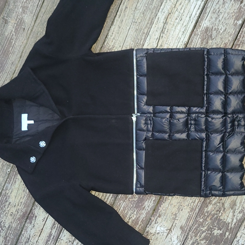 Escada Sport Wool Down Zip-off coat jacket Black Sz EU 34 US 2